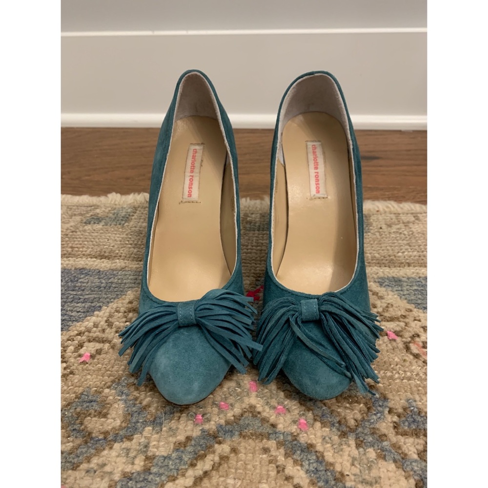 Charlotte Ronson Suede Tassel Heels, Size 6